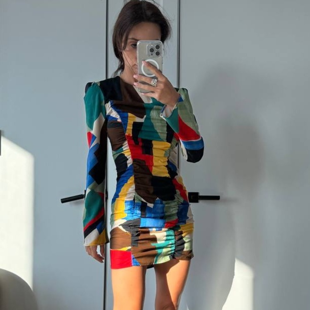 Zara Multicolor Geometric Dress